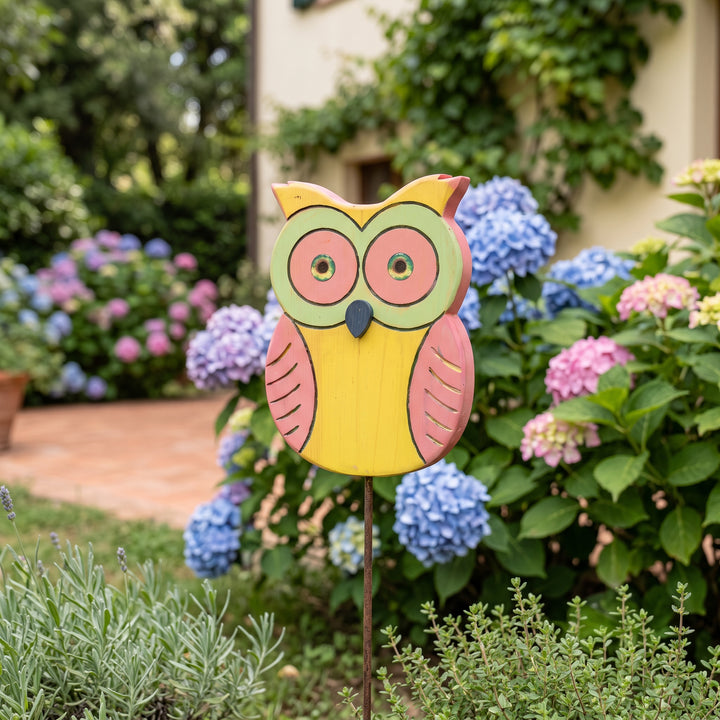 Gufo da giardino Treehood in legno fatto a mano – foto 2