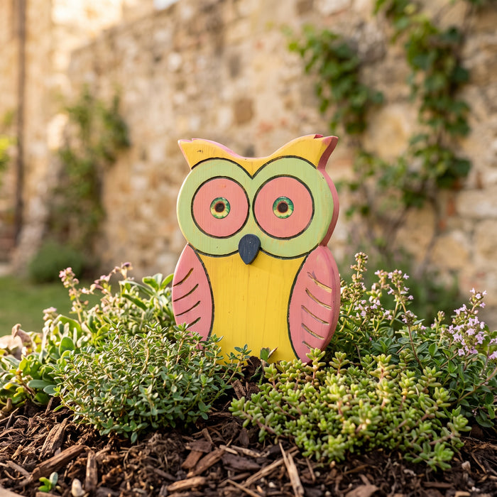 Gufo da giardino Treehood in legno fatto a mano – foto 1