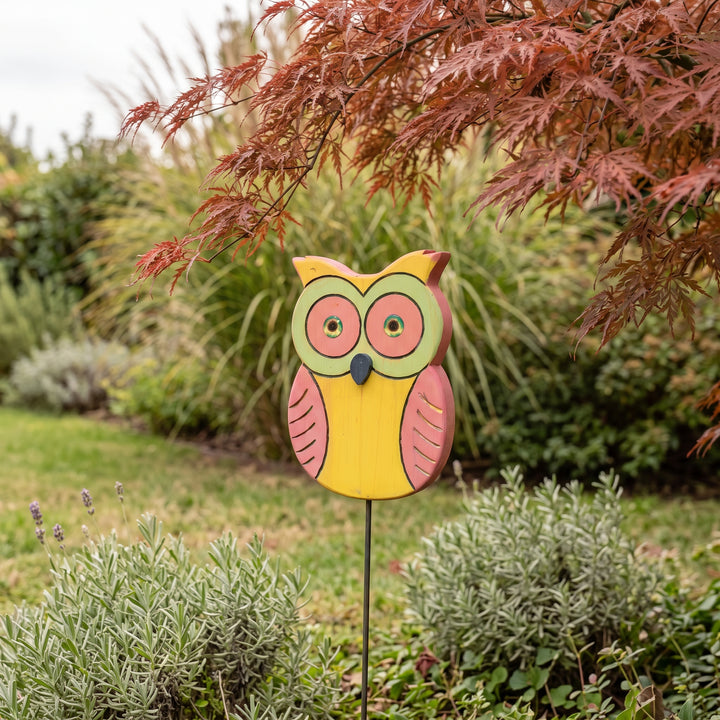 Gufo da giardino Treehood in legno fatto a mano – foto 3