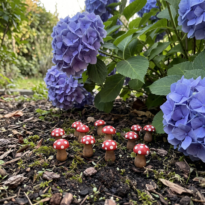 Funghi Piccoli Treehood in legno fatto a mano – foto 5