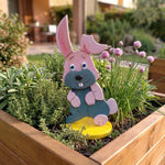 Coniglio da giardino in legno – aiuola di erbe aromatiche