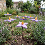 Fiore piccolo viola in legno fatto a mano – aiuola con lavanda