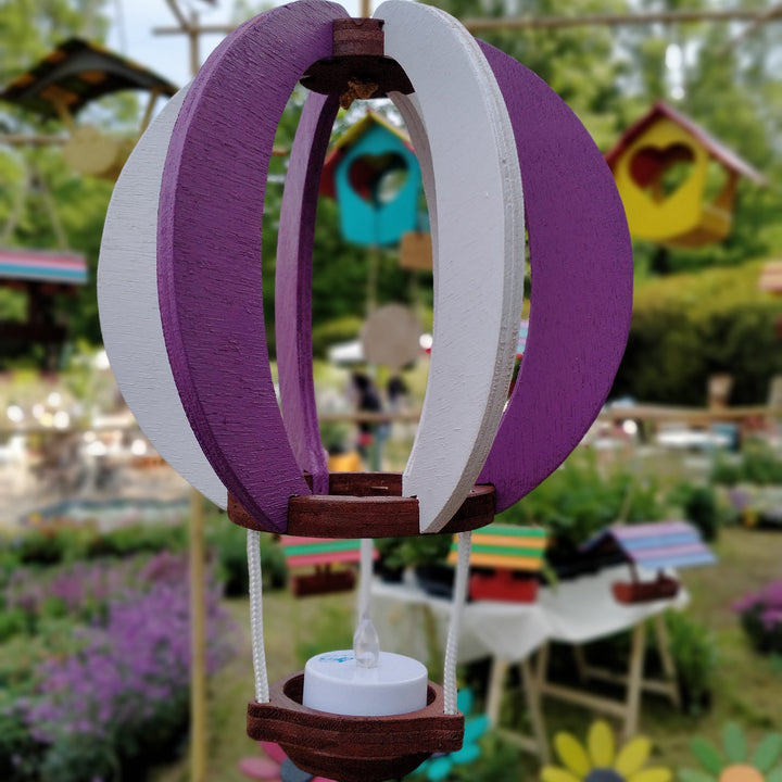 Mongolfiera per candele Treehood - prodotto artigianale in legno