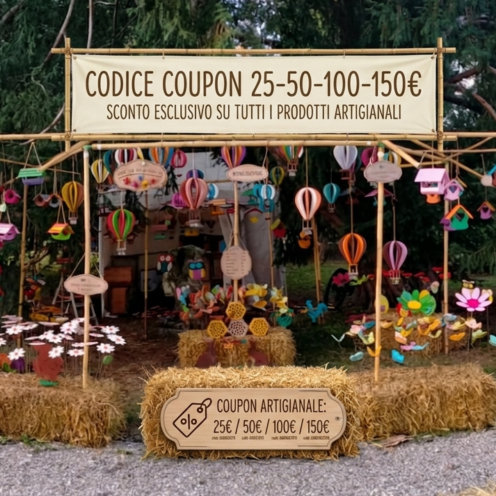 Codice coupon 25-50-100-150€ Treehood - prodotto artigianale in legno da giardino