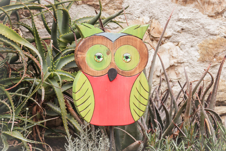 Gufo da giardino Treehood - dettaglio lavorazione a mano