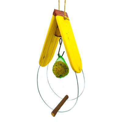 Mangiatoia porta palle di grasso Treehood - prodotto artigianale in legno